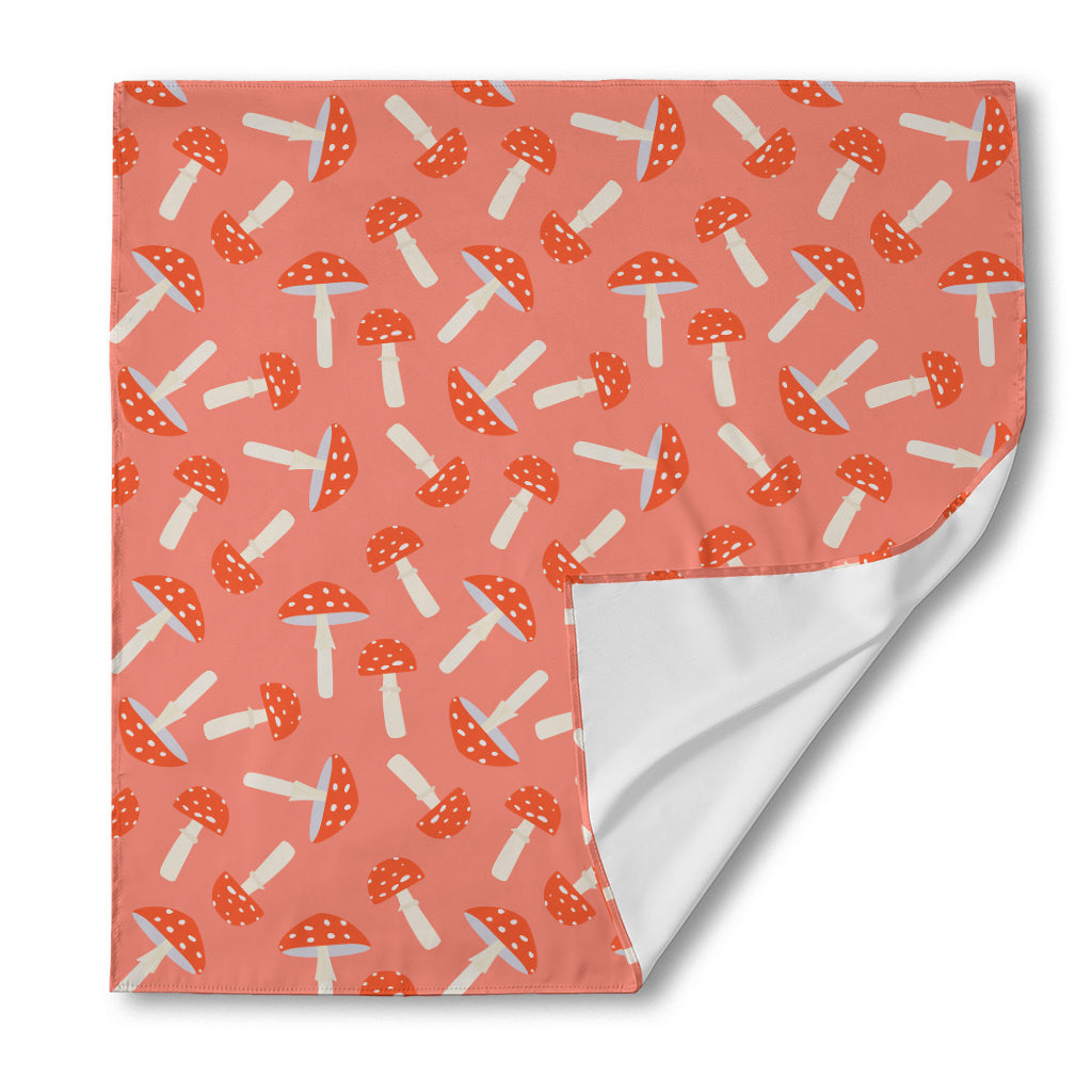 Cute Mushroom Pattern Print Silk Bandana