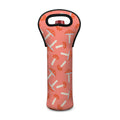 Cute Mushroom Pattern Print Single Neoprene Wine Tote