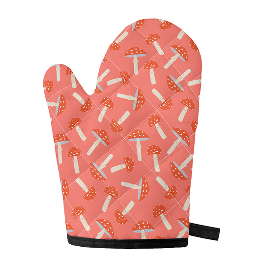 Cute Mushroom Pattern Print Single Oven Mitt