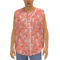 Cute Mushroom Pattern Print Sleeveless Baseball Jersey