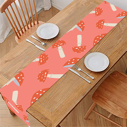 Cute Mushroom Pattern Print Table Runner