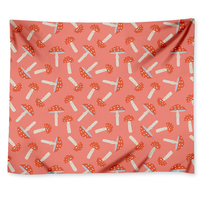 Cute Mushroom Pattern Print Tapestry
