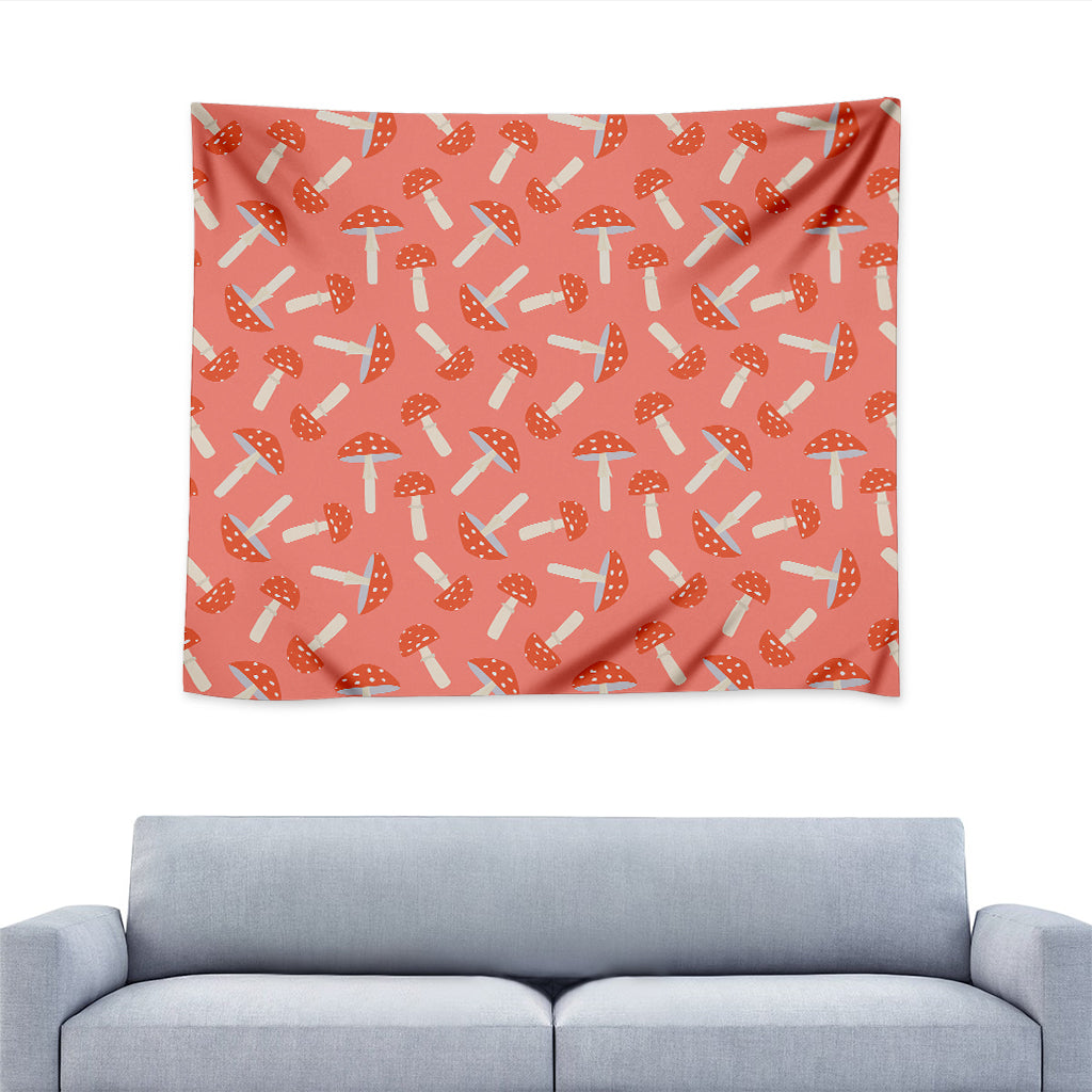 Cute Mushroom Pattern Print Tapestry