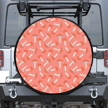 Cute Mushroom Pattern Print Tire Cover
