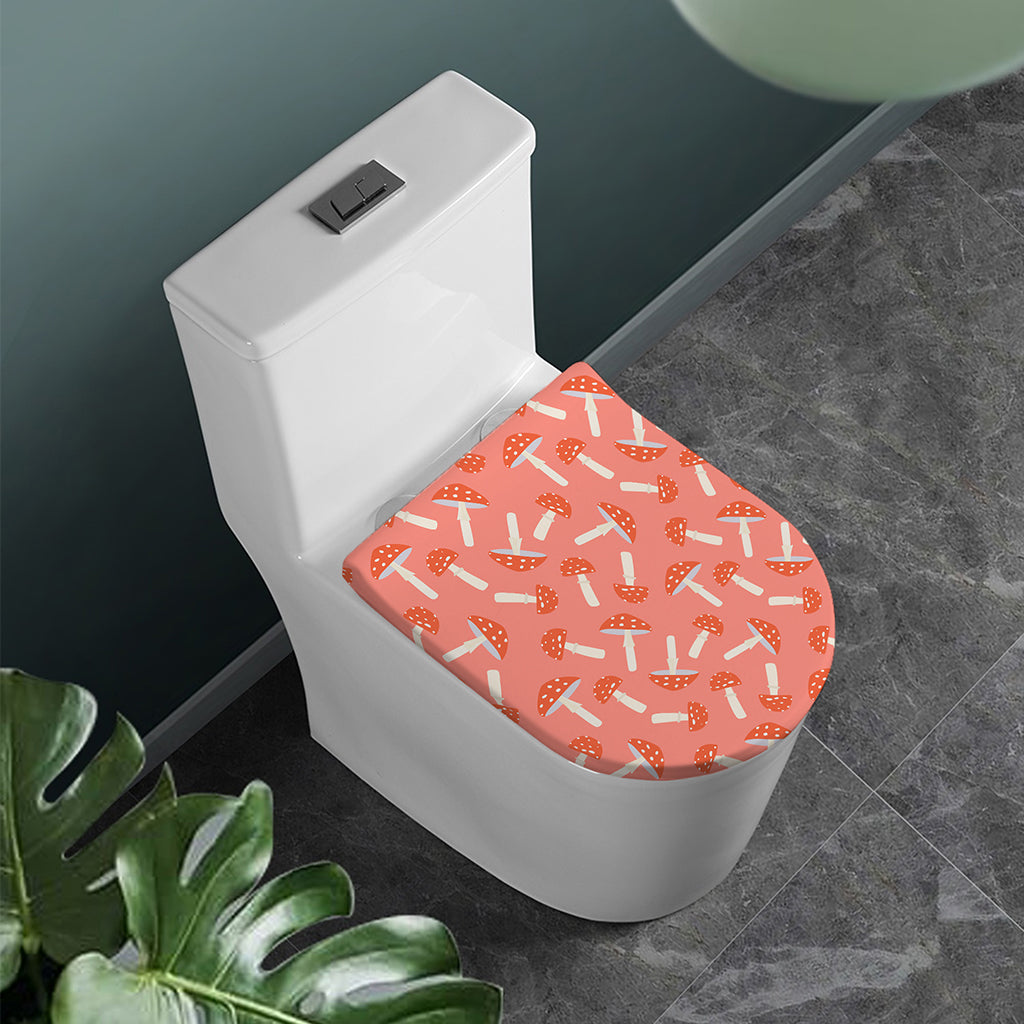 Cute Mushroom Pattern Print Toilet Lid Cover