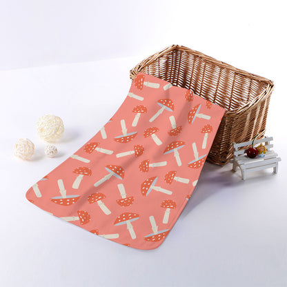 Cute Mushroom Pattern Print Towel