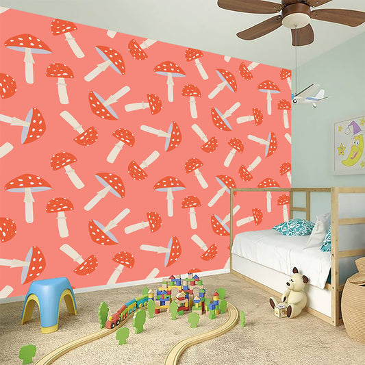 Cute Mushroom Pattern Print Wall Sticker