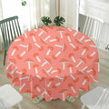 Cute Mushroom Pattern Print Waterproof Round Tablecloth