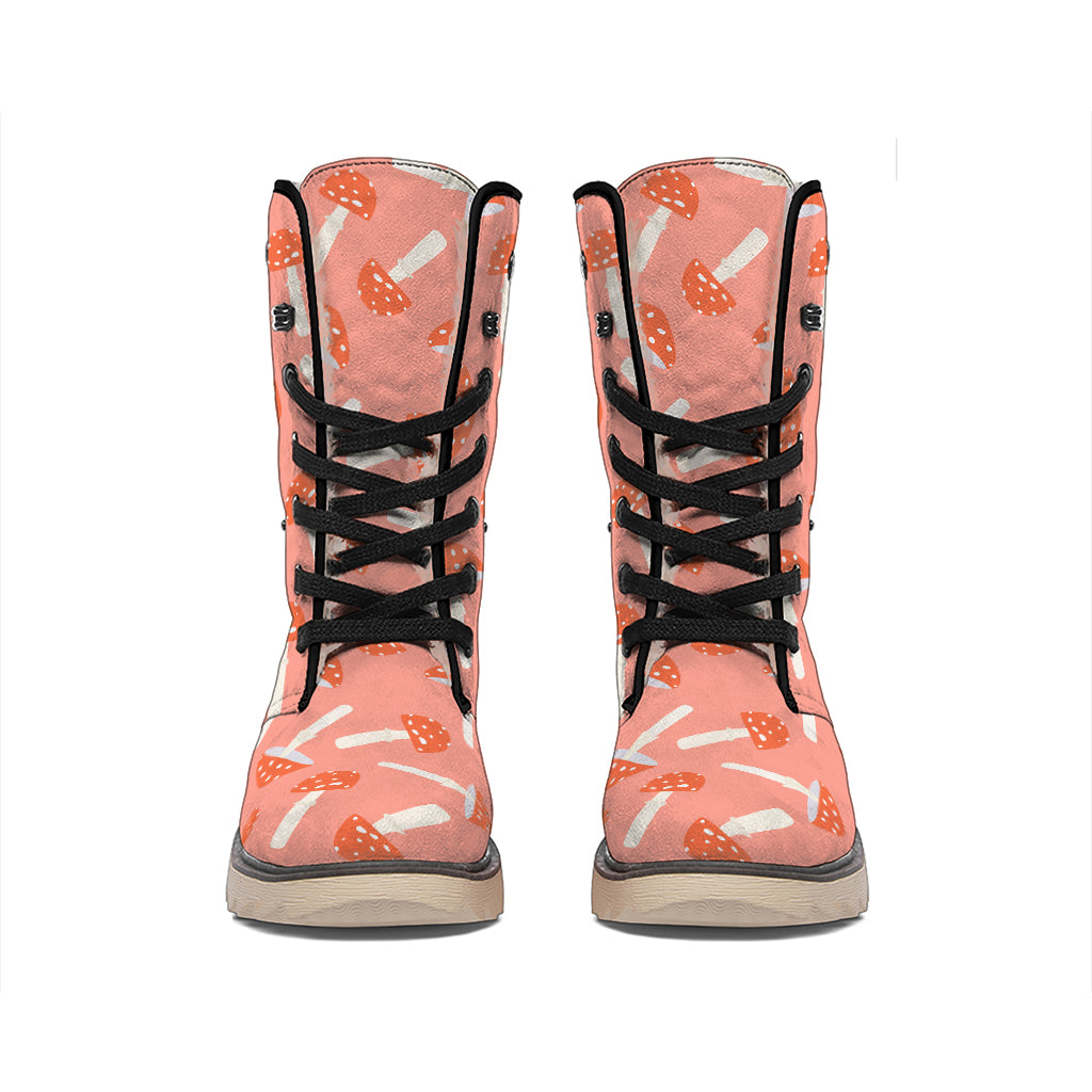 Cute Mushroom Pattern Print Winter Boots