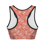 Cute Mushroom Pattern Print Women's Sports Bra