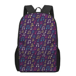 Cute Music Notes Pattern Print 17 Inch Backpack