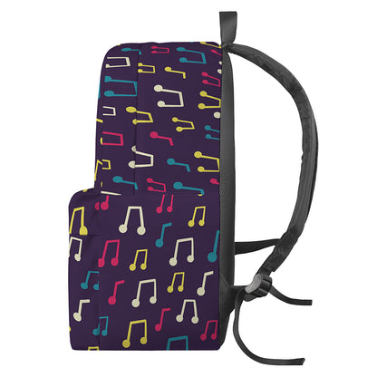 Cute Music Notes Pattern Print Backpack