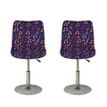 Cute Music Notes Pattern Print Bar Stool Covers