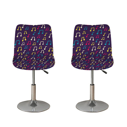 Cute Music Notes Pattern Print Bar Stool Covers