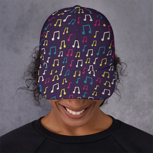 Cute Music Notes Pattern Print Baseball Cap