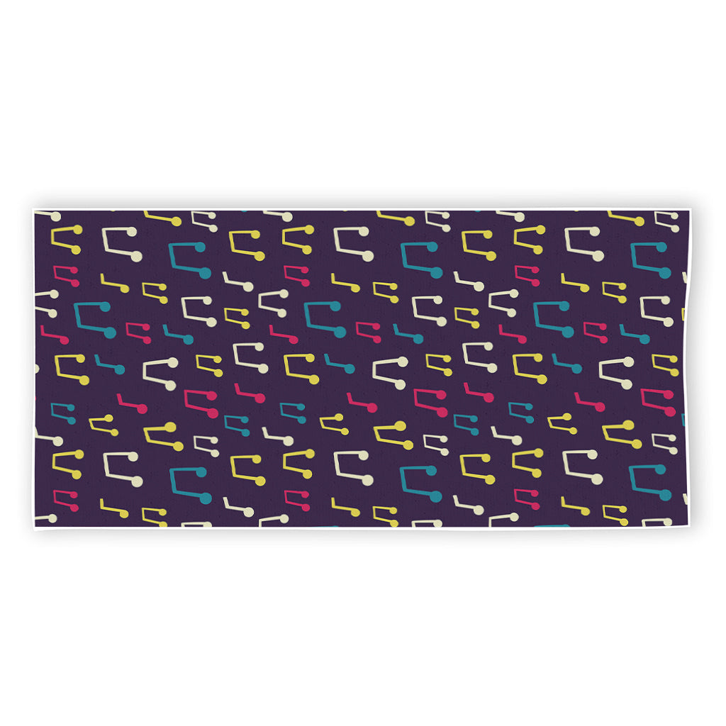 Cute Music Notes Pattern Print Beach Towel