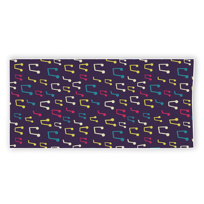 Cute Music Notes Pattern Print Beach Towel