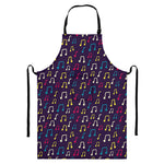 Cute Music Notes Pattern Print Bib Apron With Pocket