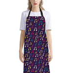 Cute Music Notes Pattern Print Bib Apron With Pocket