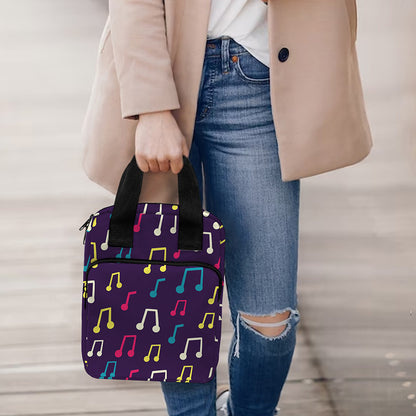 Cute Music Notes Pattern Print Bible Tote Bag