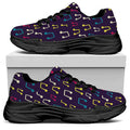 Cute Music Notes Pattern Print Black Chunky Shoes