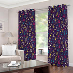 Cute Music Notes Pattern Print Blackout Grommet Curtains