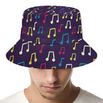 Cute Music Notes Pattern Print Bucket Hat