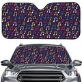 Cute Music Notes Pattern Print Car Windshield Sun Shade