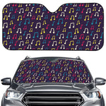 Cute Music Notes Pattern Print Car Windshield Sun Shade