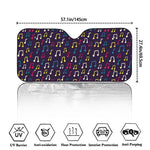 Cute Music Notes Pattern Print Car Windshield Sun Shade