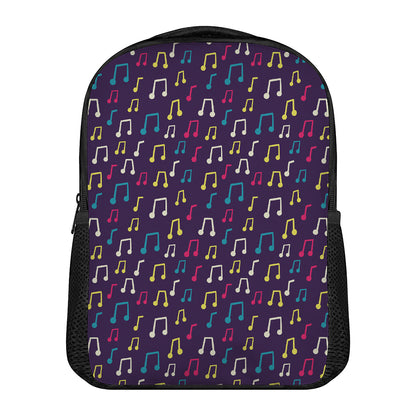 Cute Music Notes Pattern Print Casual Backpack