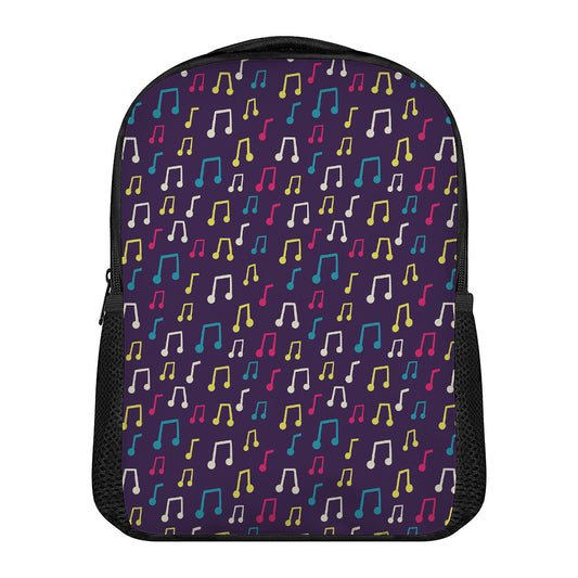 Cute Music Notes Pattern Print Casual Backpack