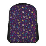 Cute Music Notes Pattern Print Casual Backpack