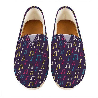 Cute Music Notes Pattern Print Casual Shoes