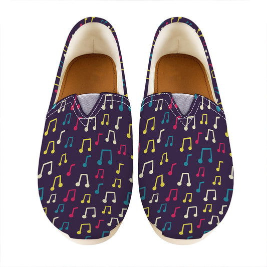 Cute Music Notes Pattern Print Casual Shoes