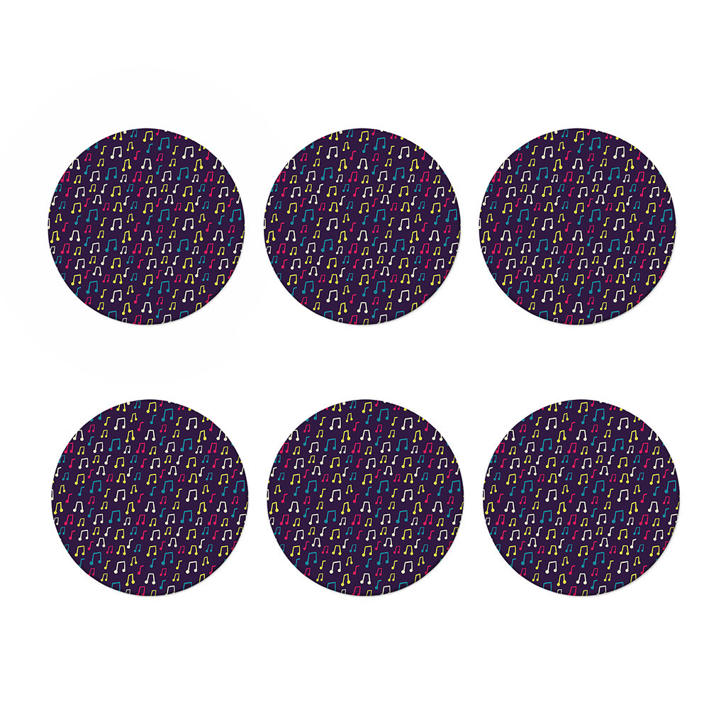 Cute Music Notes Pattern Print Coaster Set