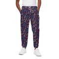 Cute Music Notes Pattern Print Cotton Sweatpants