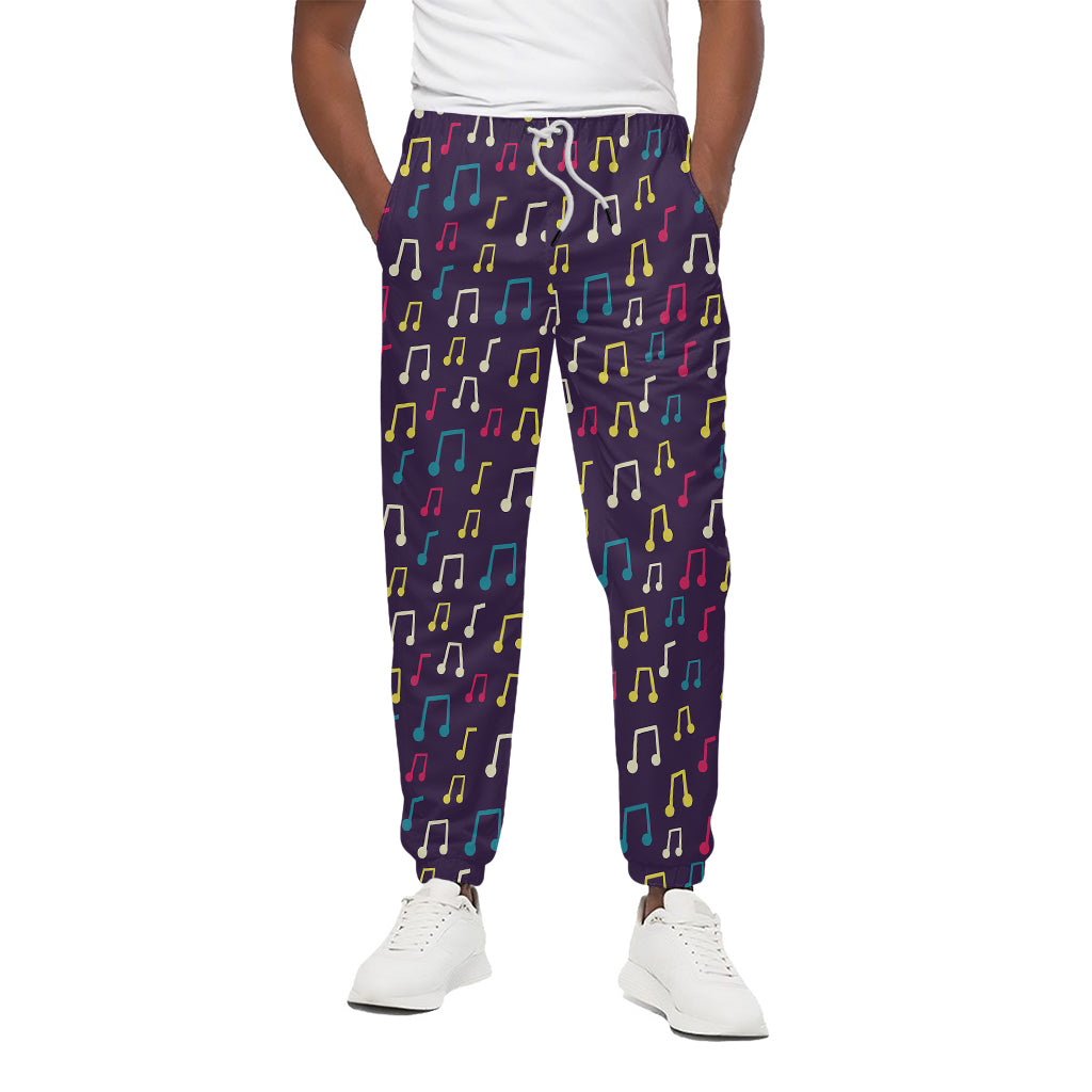 Cute Music Notes Pattern Print Cotton Pants