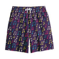 Cute Music Notes Pattern Print Cotton Shorts