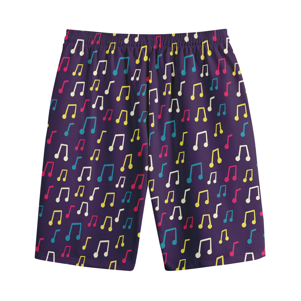 Cute Music Notes Pattern Print Cotton Shorts