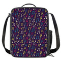 Cute Music Notes Pattern Print Crossbody Lunch Bag