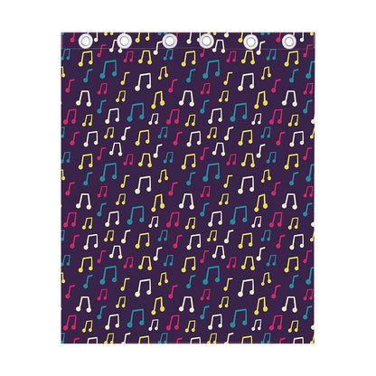 Cute Music Notes Pattern Print Curtain