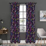 Cute Music Notes Pattern Print Curtain