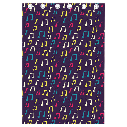 Cute Music Notes Pattern Print Curtain