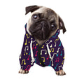 Cute Music Notes Pattern Print Dog Zip Up Hoodie