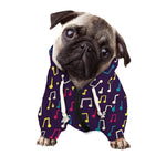 Cute Music Notes Pattern Print Dog Zip Up Hoodie