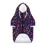 Cute Music Notes Pattern Print Dog Zip Up Hoodie