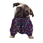 Cute Music Notes Pattern Print Dog Zip Up Jacket