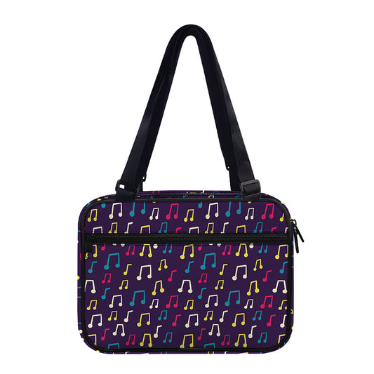 Cute Music Notes Pattern Print Double Strap Bible Bag