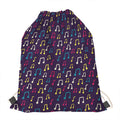 Cute Music Notes Pattern Print Drawstring Bag